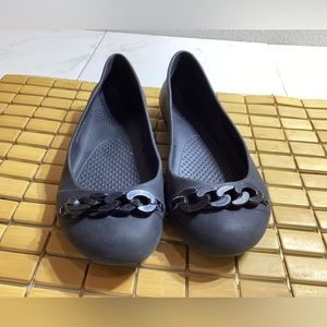Crocs black flats size 6W